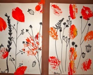 Third Grade Nature Drawings and Printing