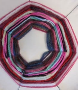 Paper plate weaving-third grade